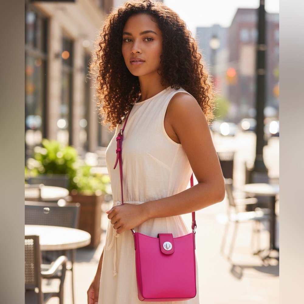 Brahmin Marley Pink Botany Leather crossbody Bag